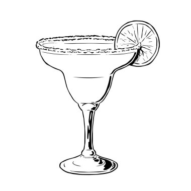 İzole edilmiş limon kokteyli çizim vektörü