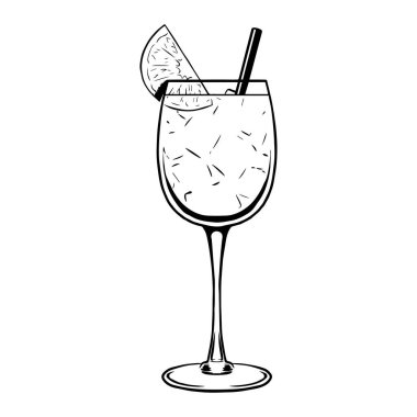 İzole edilmiş limon kokteyli çizim vektörü