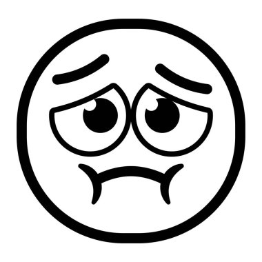 İzole edilmiş hasta monokrom emoji simgesi