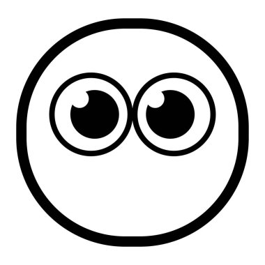 İzole edilmiş şaşırmış tek renkli emoji simgesi