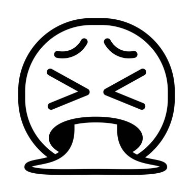 İzole edilmiş hasta monokrom emoji simgesi