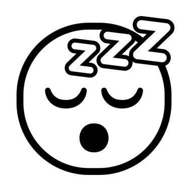 Uyutulmuş monokrom emoji simgesi