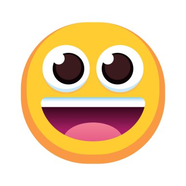 İzole edilmiş mutlu renkli emoji simgesi