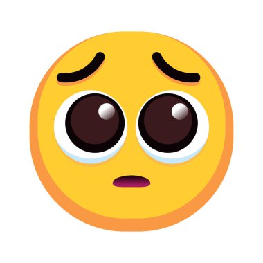 İzole edilmiş üzgün renkli emoji simgesi