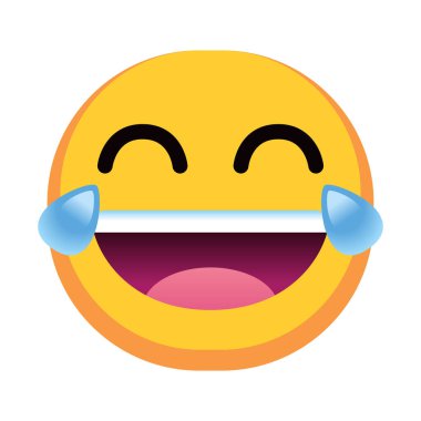 İzole edilmiş mutlu renkli emoji simgesi