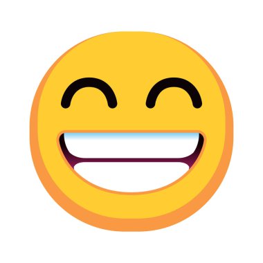 İzole edilmiş mutlu renkli emoji simgesi