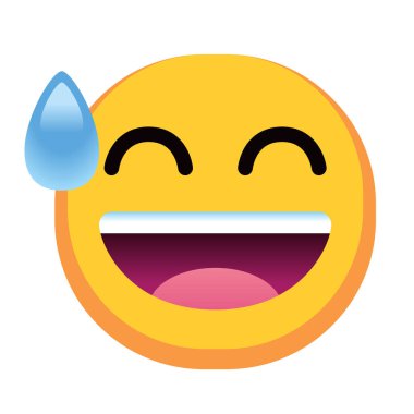 İzole edilmiş mutlu renkli emoji simgesi