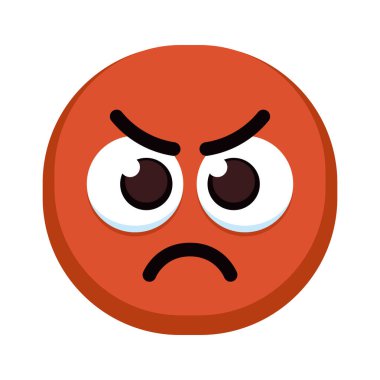 İzole edilmiş kızgın renkli emoji simgesi