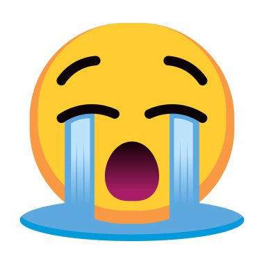 Ayrı ağlayan renkli emoji simgesi