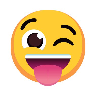 İzole edilmiş mutlu renkli emoji simgesi