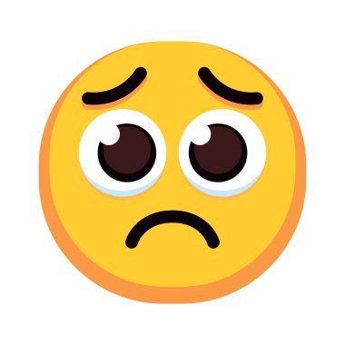 İzole edilmiş üzgün renkli emoji simgesi