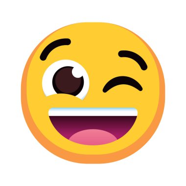 İzole edilmiş mutlu renkli emoji simgesi