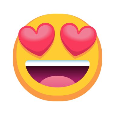 Aşk renkli emoji simgesine izole edilmiş