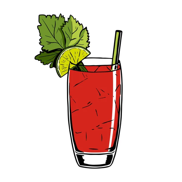 Isolierter roter Cocktail-Illustrationsvektor — Stockvektor