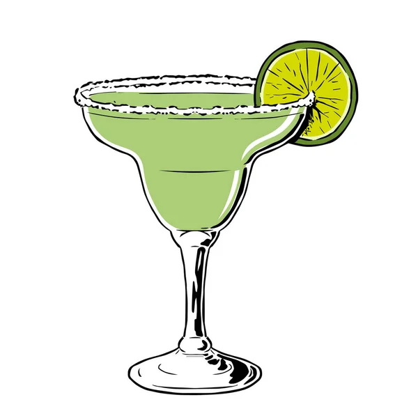 Isolerad grön cocktail illustration vektor — Stock vektor