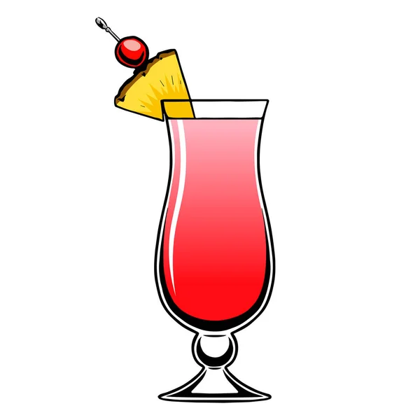 Vecteur isolé d'illustration de cocktail rouge — Image vectorielle