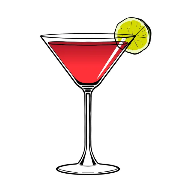 Vettore isolato di illustrazione cocktail rosso — Vettoriale Stock