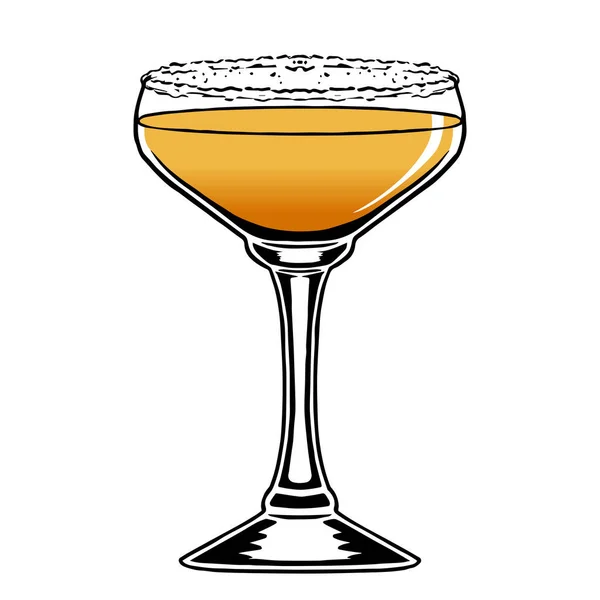 Vecteur isolé d'illustration de cocktail jaune — Image vectorielle