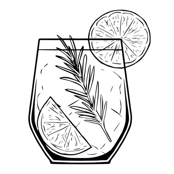 Isolierte Zitronencocktails zeichnen Illustrationsvektor — Stockvektor