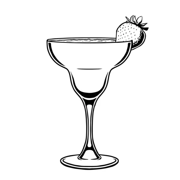 Isolé cerise cocktail dessin illustration vecteur — Image vectorielle