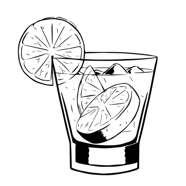 Isolato limone cocktail disegnare illustrazione vettore — Vettoriale Stock