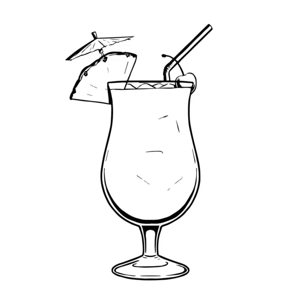 Geïsoleerde appel cocktail tekenen illustratie vector — Stockvector