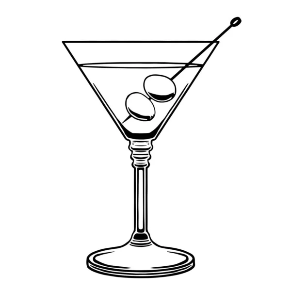 Isolé cocktail martini dessin illustration vecteur — Image vectorielle