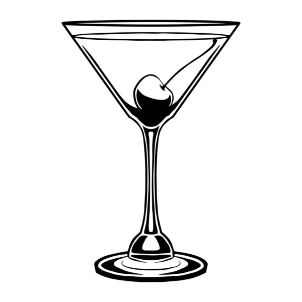 Isolé cocktail martini dessin illustration vecteur — Image vectorielle