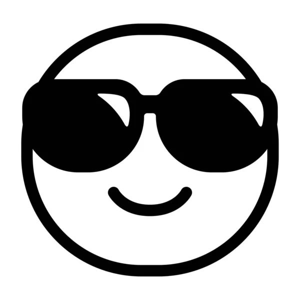 Isolato felice icona emoji monocromatica — Vettoriale Stock