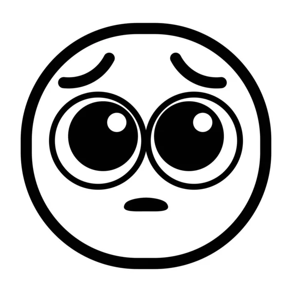 Icono emoji monocromo triste aislado — Vector de stock