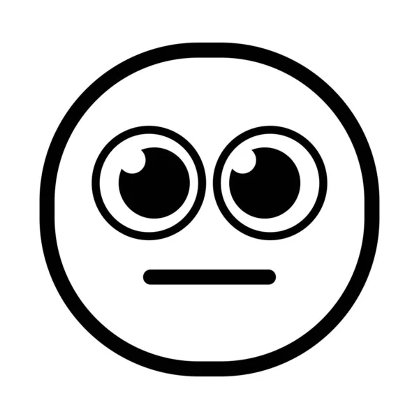 İzole edilmiş ciddi monokrom emoji simgesi — Stok Vektör