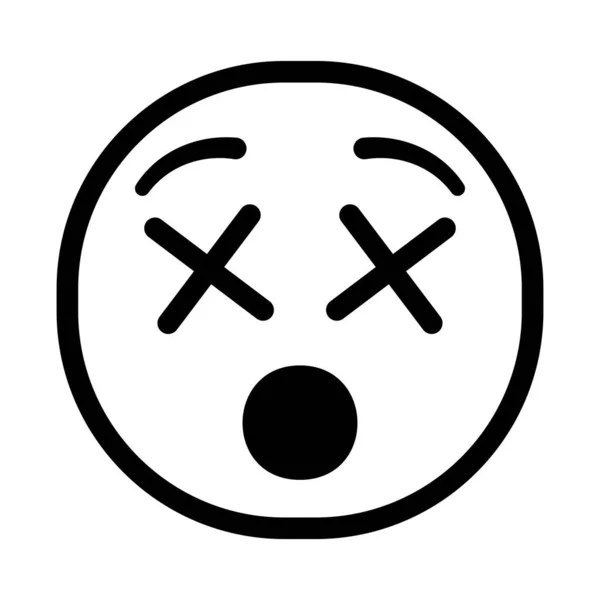 Isolated dead monochrome emoji icon — Stock Vector