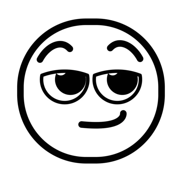 Icono de emoji monocromo sexy aislado — Vector de stock