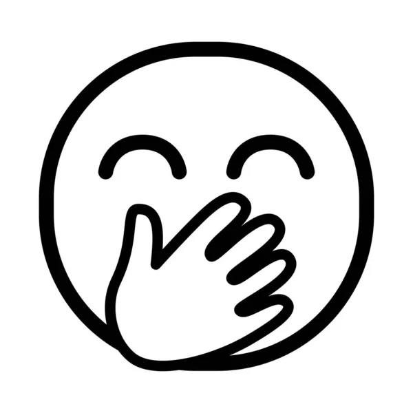 Geïsoleerde gelukkige monochrome emoji icoon — Stockvector