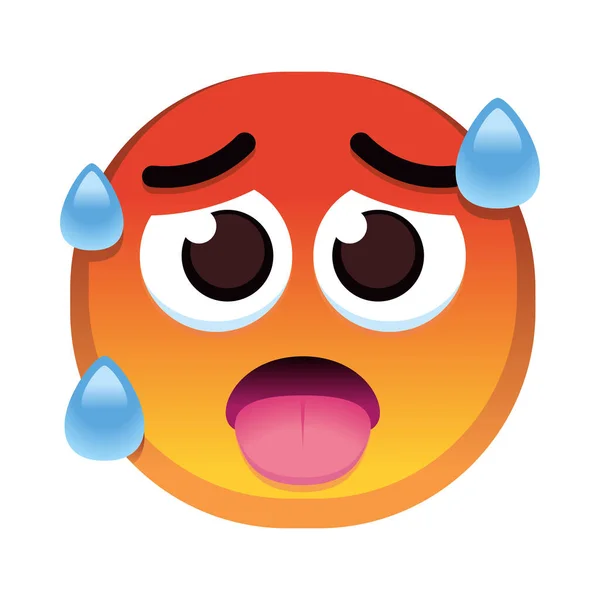 Μεμονωμένο εξαντλημένο έγχρωμο εικονίδιο emoji — Διανυσματικό Αρχείο