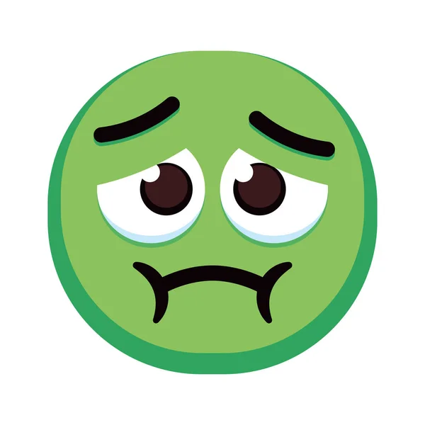 Geïsoleerde zieke gekleurde emoji icoon — Stockvector