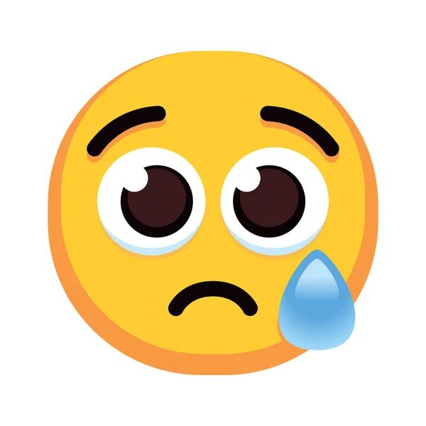 Isolated crying colored emoji icon — 스톡 벡터