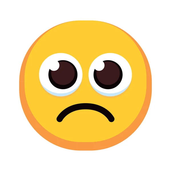 Icono emoji aislado de color triste — Vector de stock