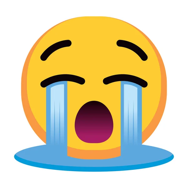 Isolated crying colored emoji icon — Vetor de Stock