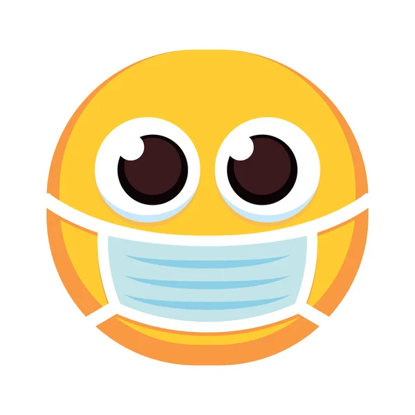 Isolated sick colored emoji icon with mask — Vector de stock