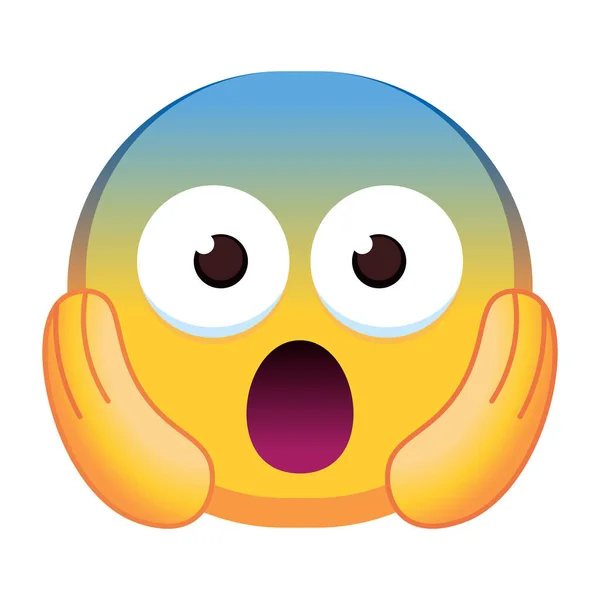Ícone emoji colorido assustado isolado — Vetor de Stock