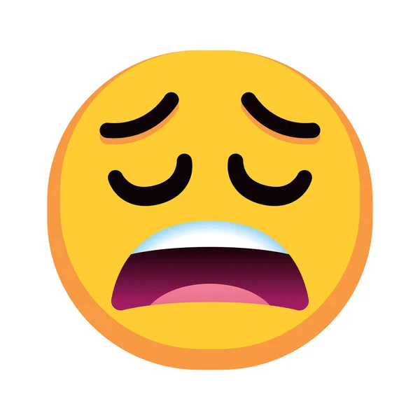 Μεμονωμένο λυπημένο χρωματιστό εικονίδιο emoji — Διανυσματικό Αρχείο