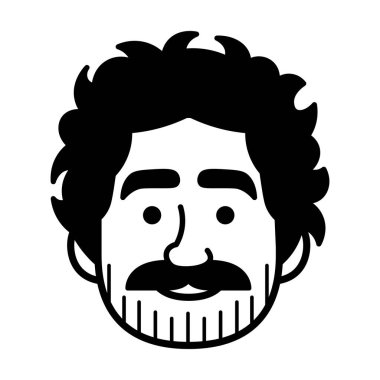 İzole edilmiş tek renkli erkek avatarı