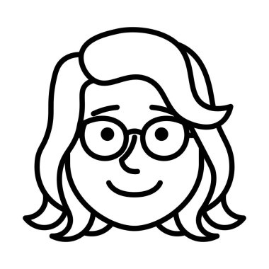 İzole edilmiş tek renkli kadın avatarı