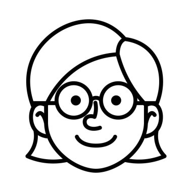 İzole edilmiş tek renkli kadın avatarı