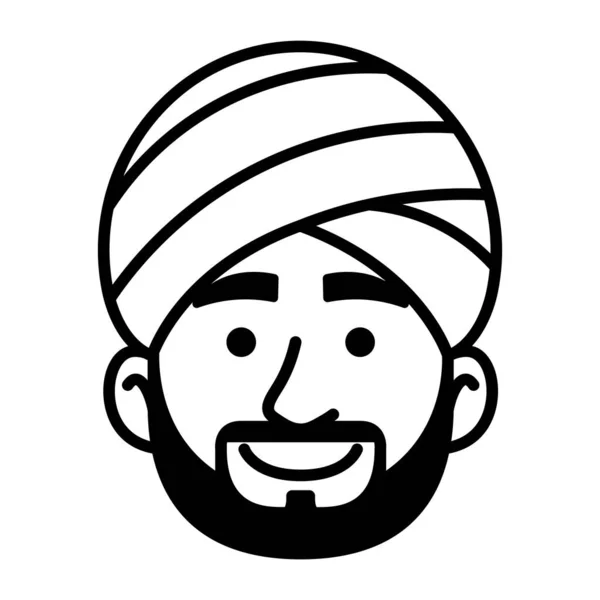 Isolated monochrome avatar of a man with beard — Stock Vector