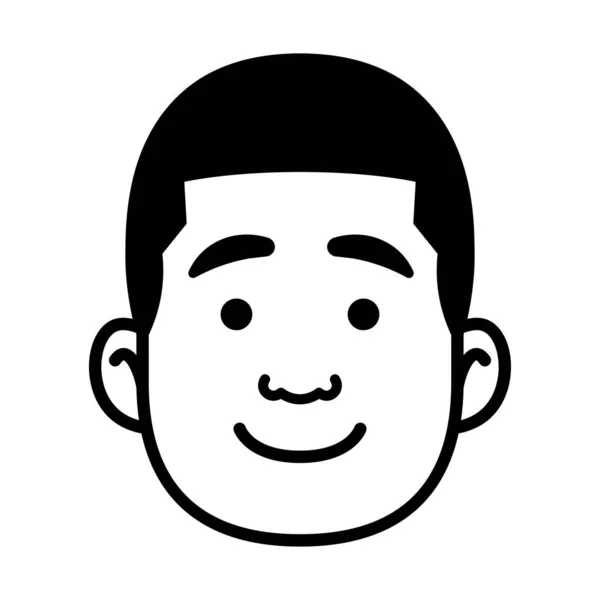 Avatar monocromo aislado de un hombre — Vector de stock