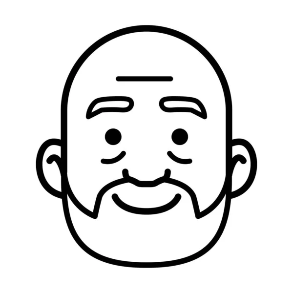 İzole edilmiş tek renkli erkek avatarı — Stok Vektör
