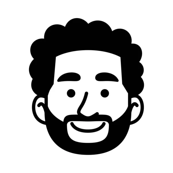 Enskild monokrom avatar av en man med skägg — Stock vektor