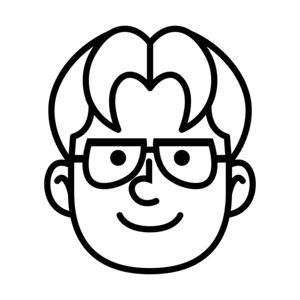 Avatar monocromo aislado de un hombre — Vector de stock